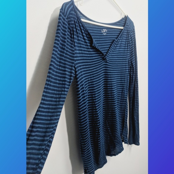 LOFT Women's Long Sleeve Striped Top Size XS - Picture 3 of 6